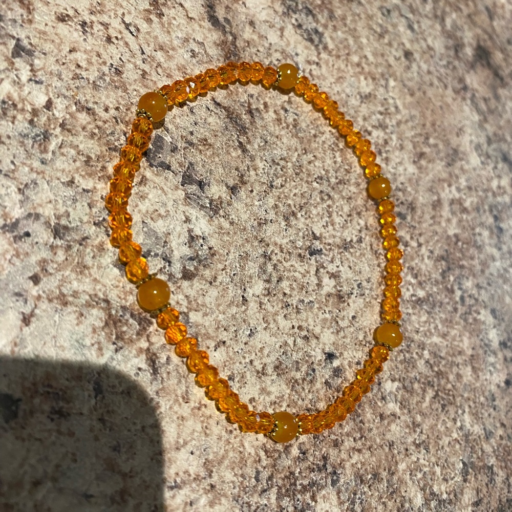 Elegant Orange Beaded Ankle Bracelet